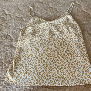 Miami womens color yellow and white Cheetah print blouse large